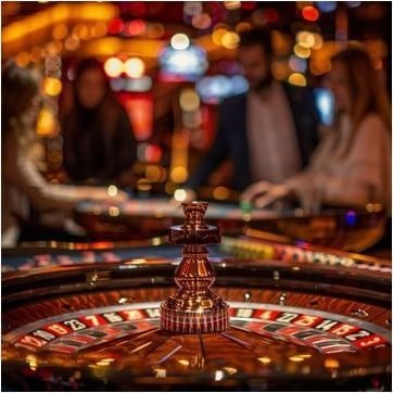 Studio dealer langsung cemara win dengan meja blackjack dan roulette multikamera